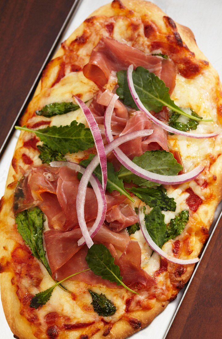 Prosciutto and Red Onion Pizza