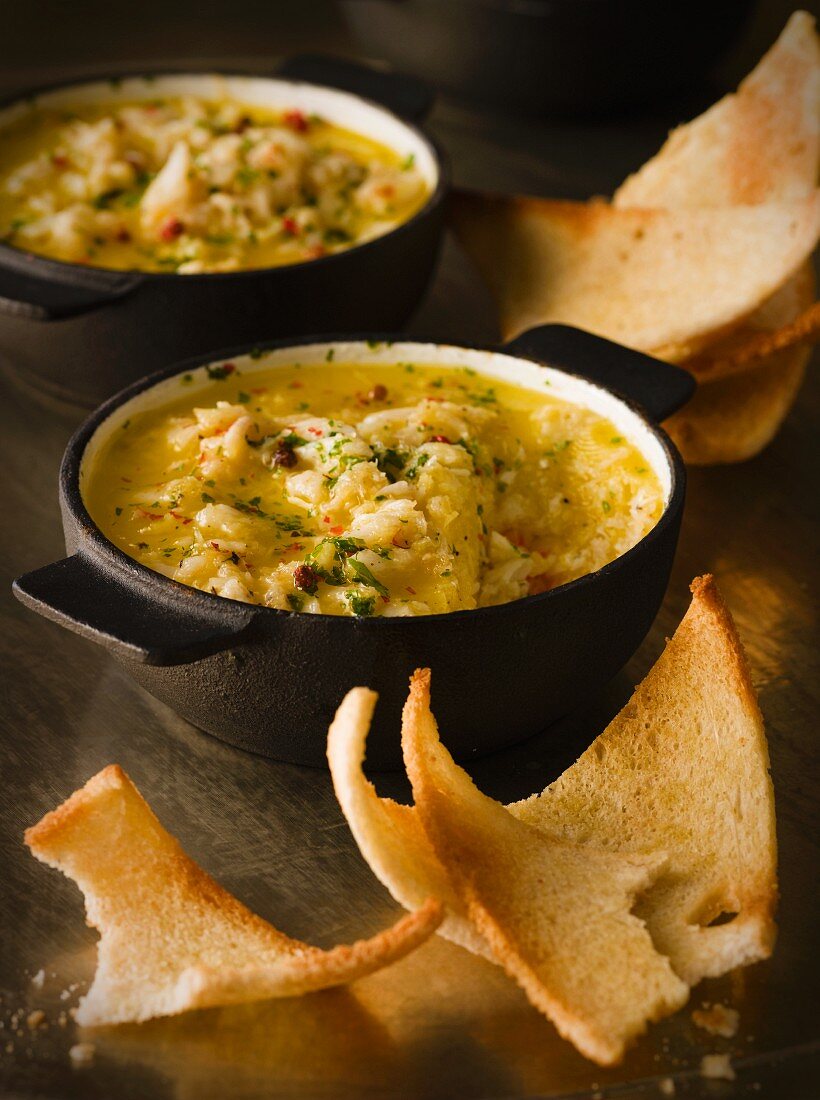 Potted Crab (Krebsbutter, England) mit Brotchips