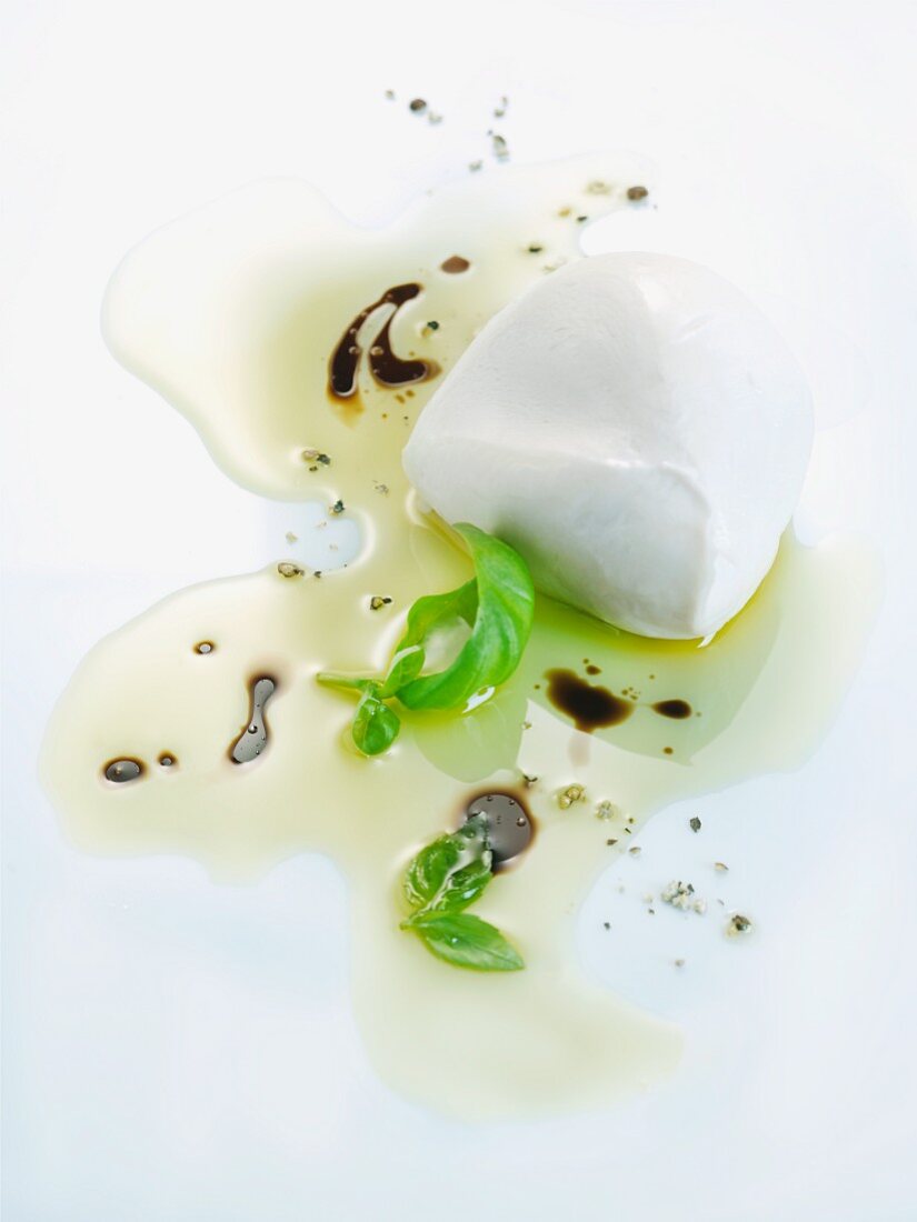 Mozzarella with basil and balsamic vinaigrette