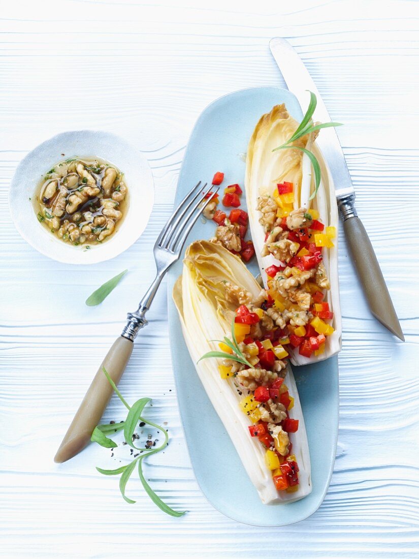 Chicory with walnut vinaigrette