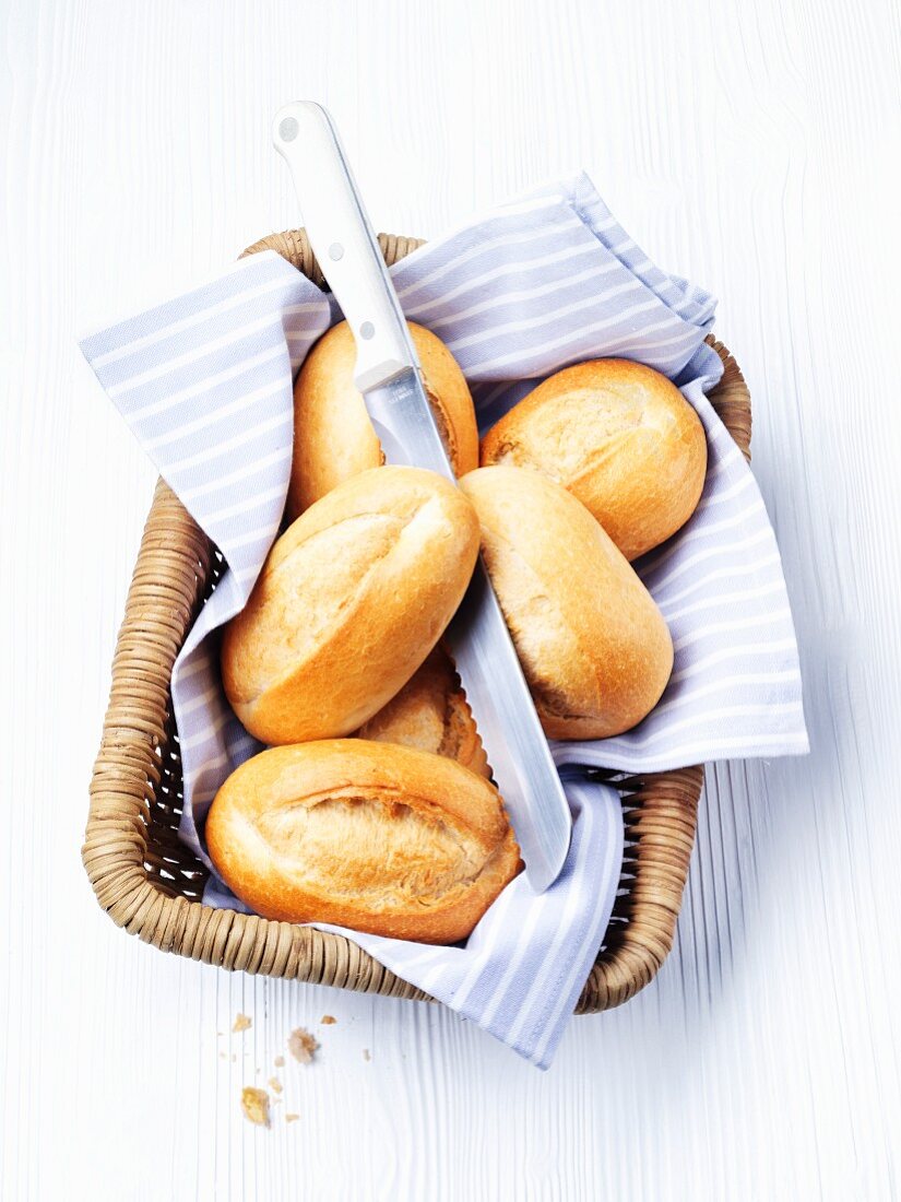 Bread rolls in a basket