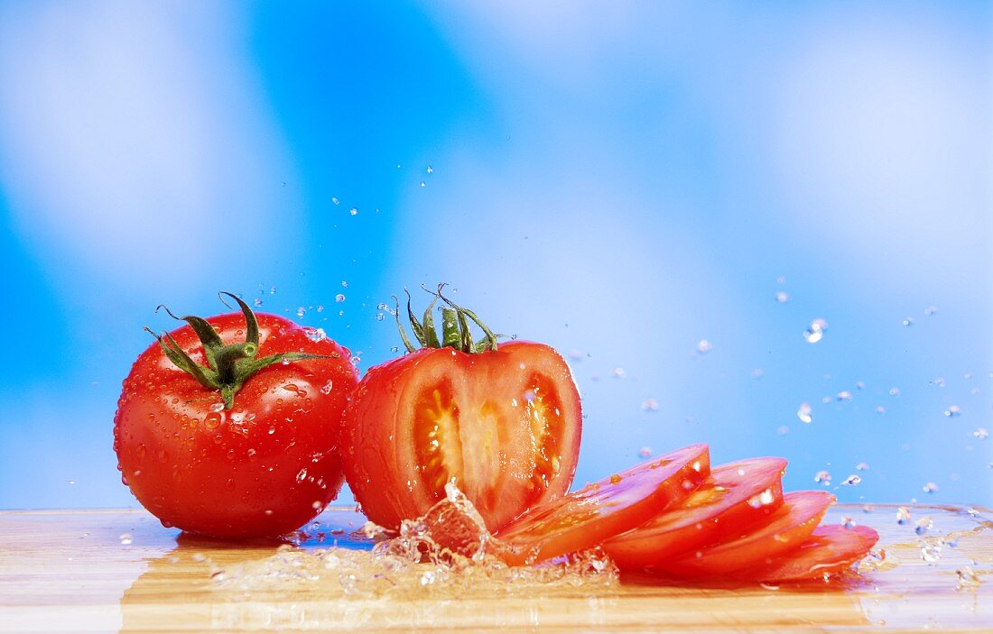 Tomatoes with a splash of water