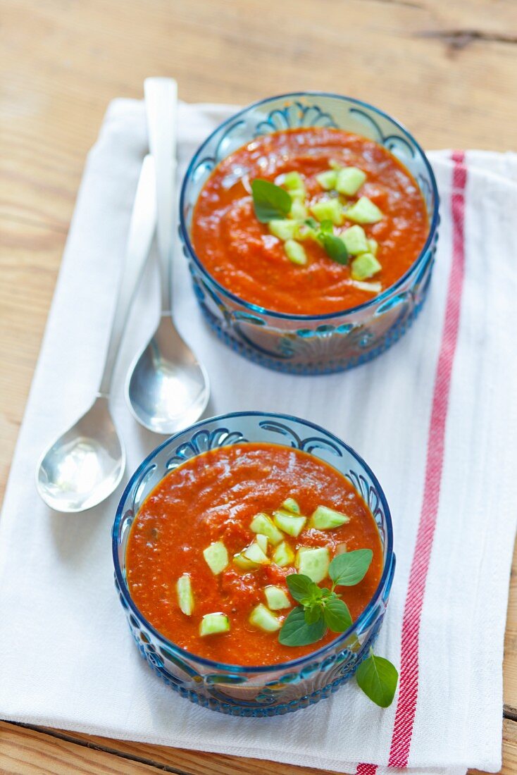 Gazpacho in zwei Gläsern