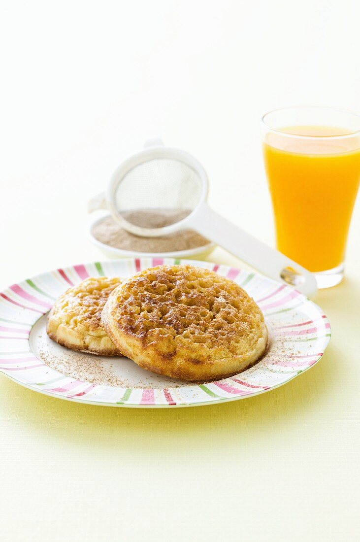 Cinnamon crumpets