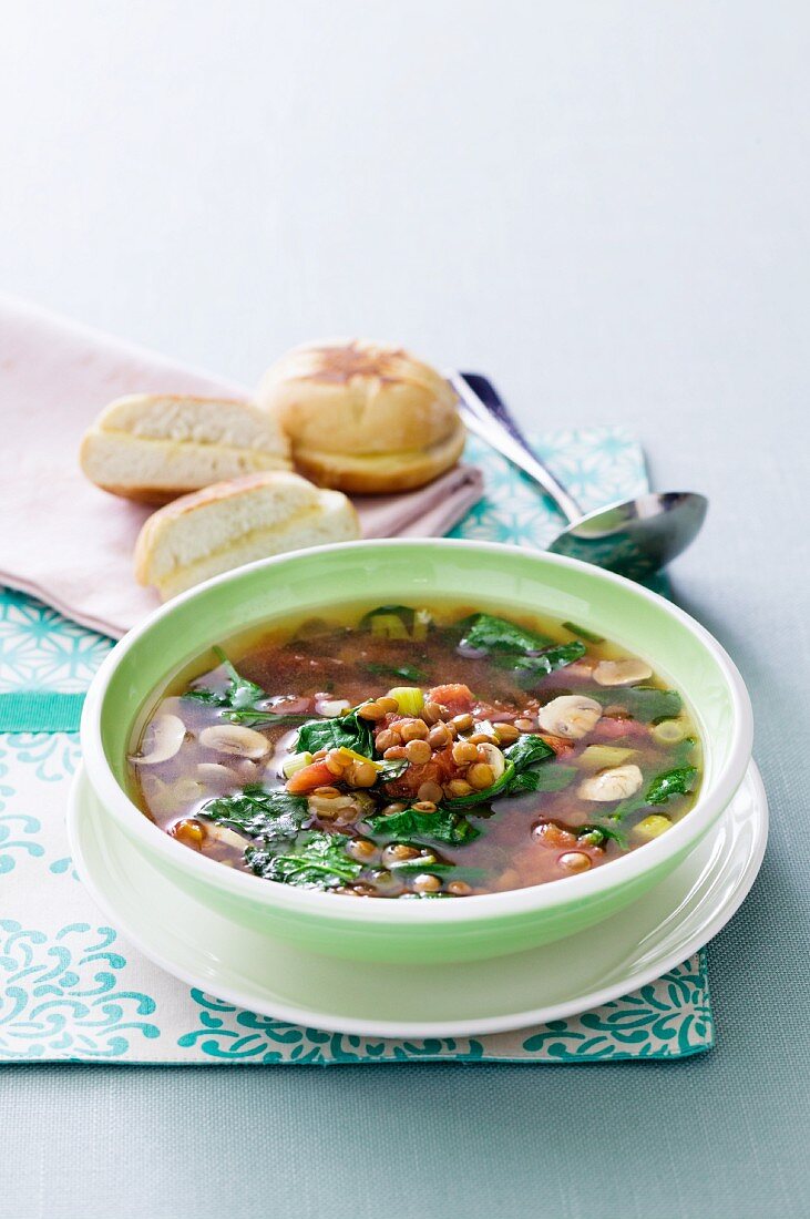 Lentil Vegetable Soup in a Bowl