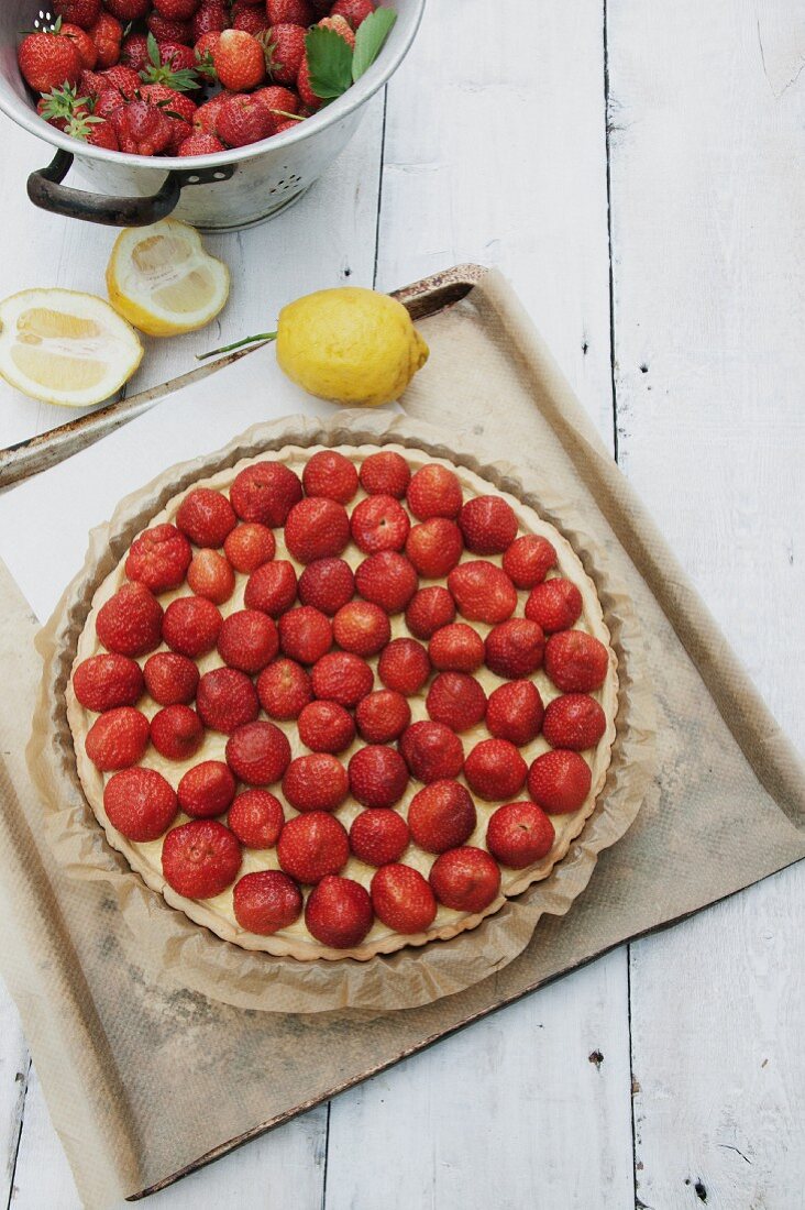 A strawberry and lemon tart