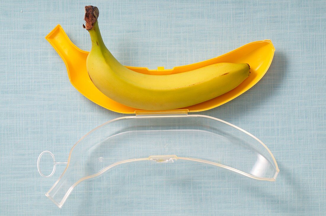 A banana in a protective storage case