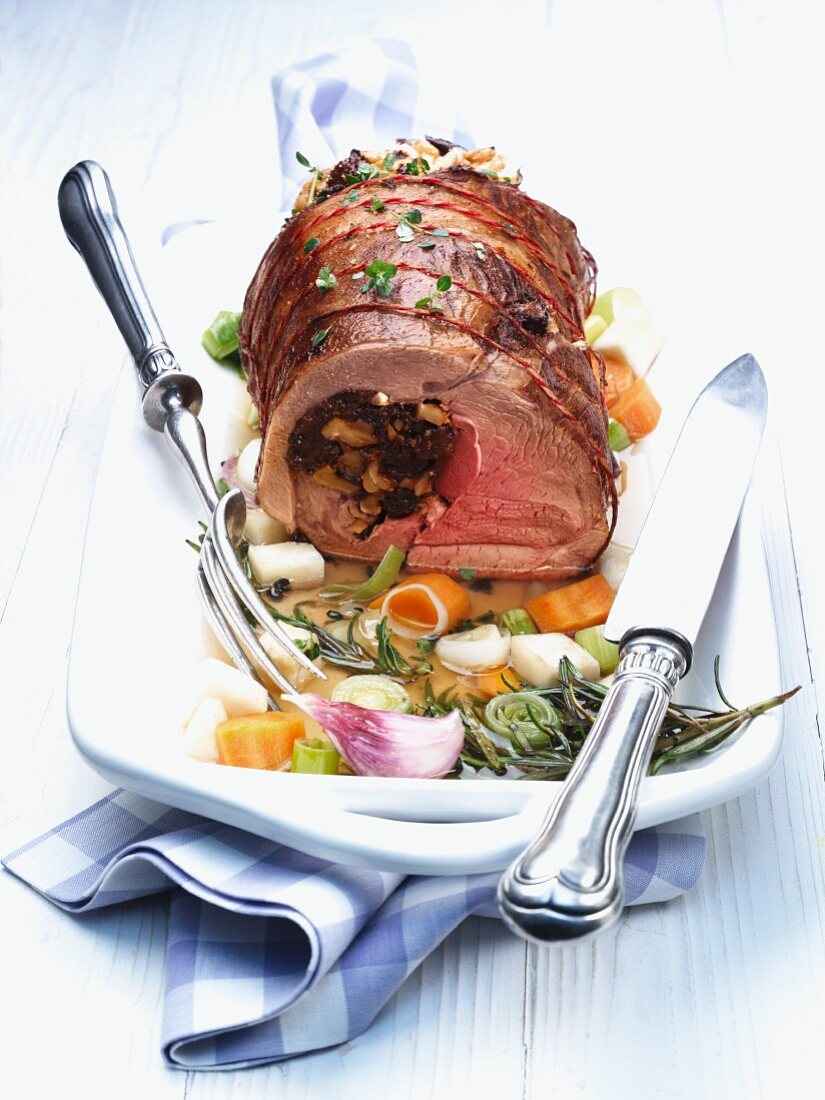 Stuffed leg of lamb, Provence-style