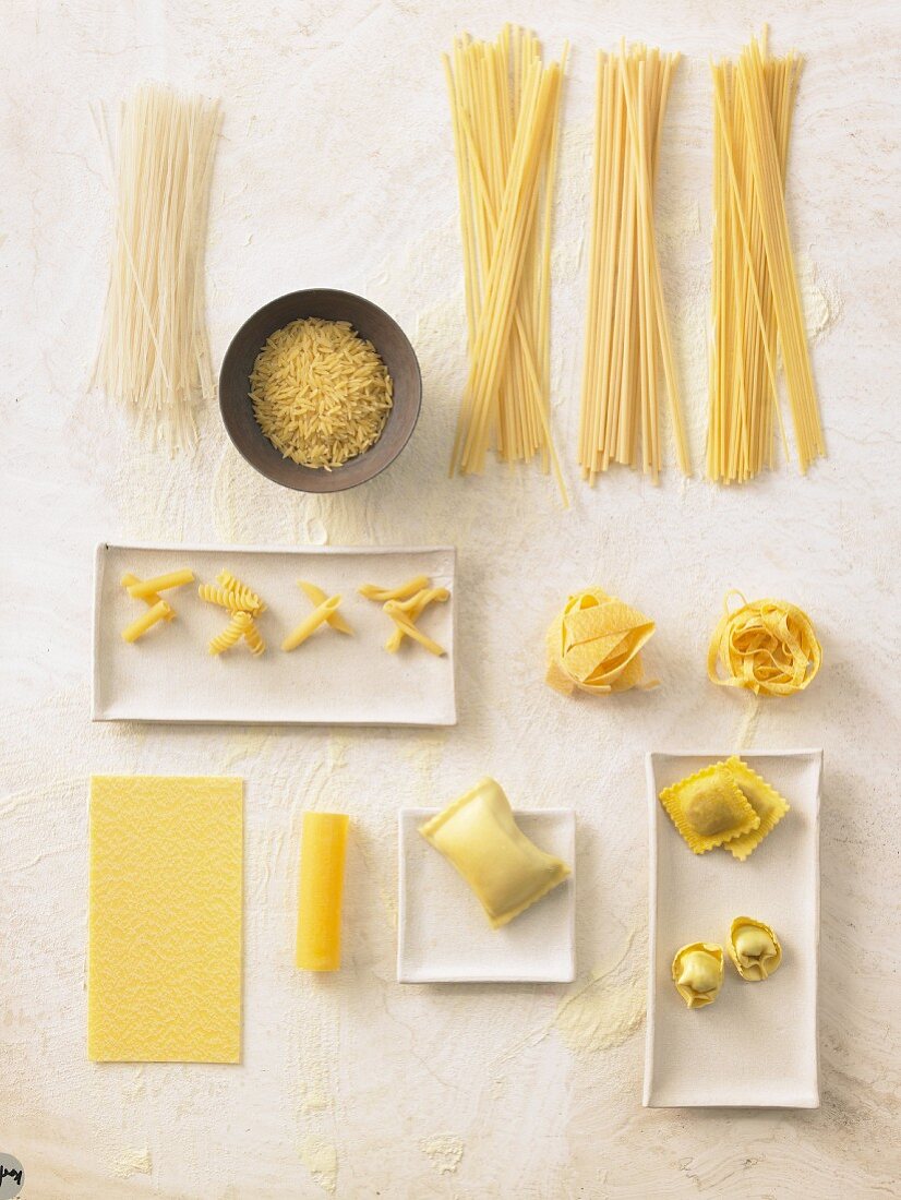 Various types of pasta