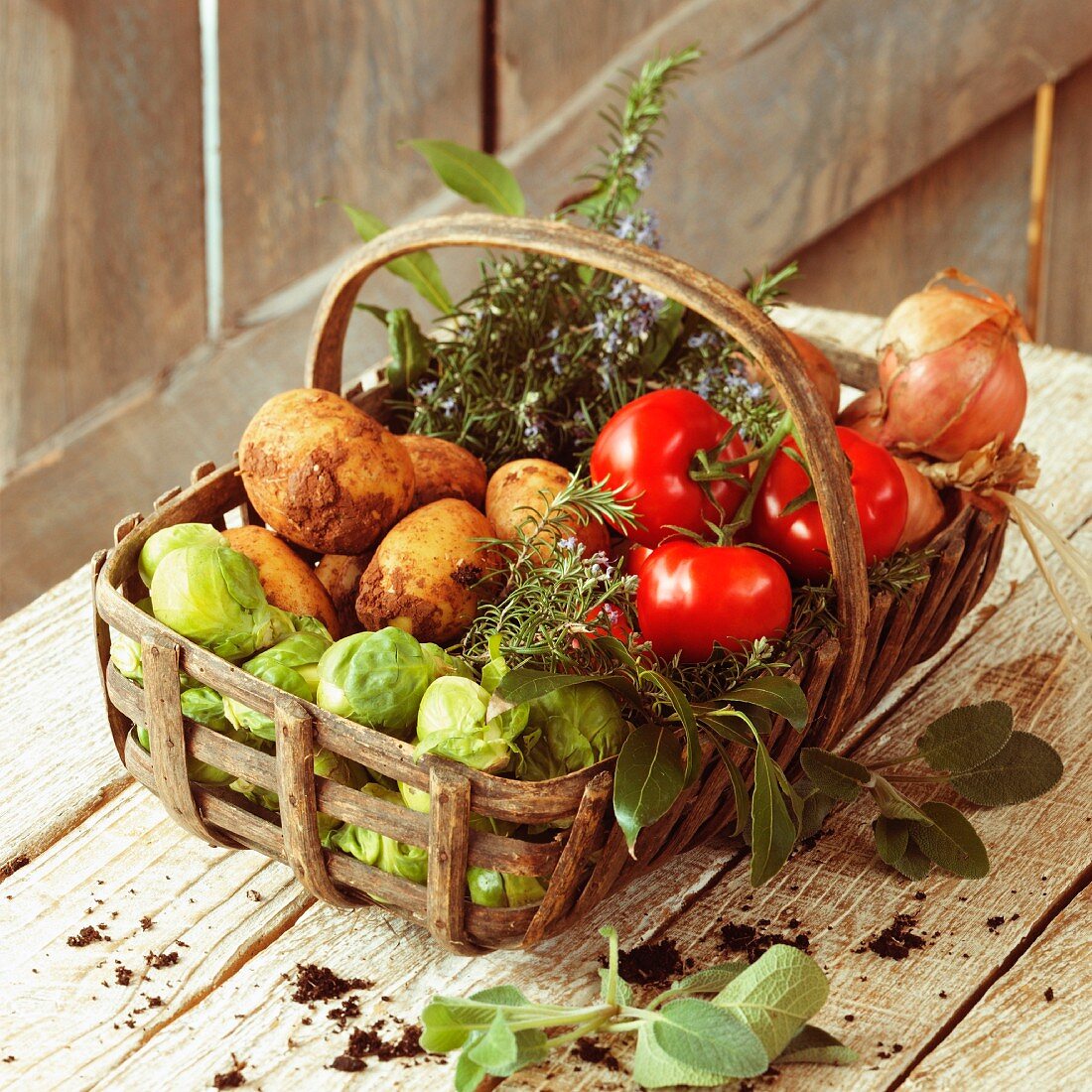 Basket of fresh vegetables