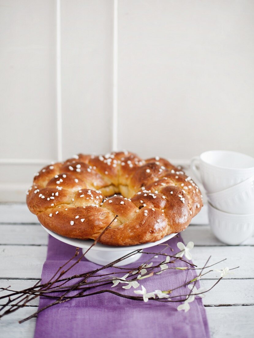 Savarin with sugar crystals for Easter