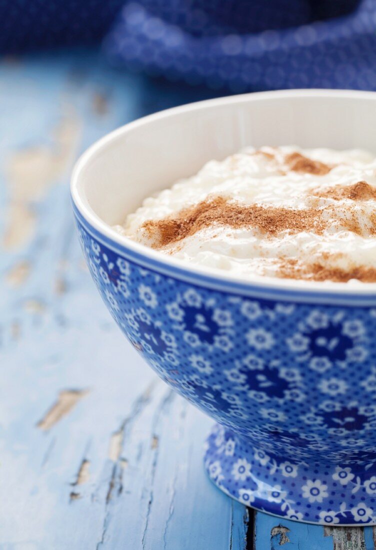 Rice pudding with cinnamon and sugar