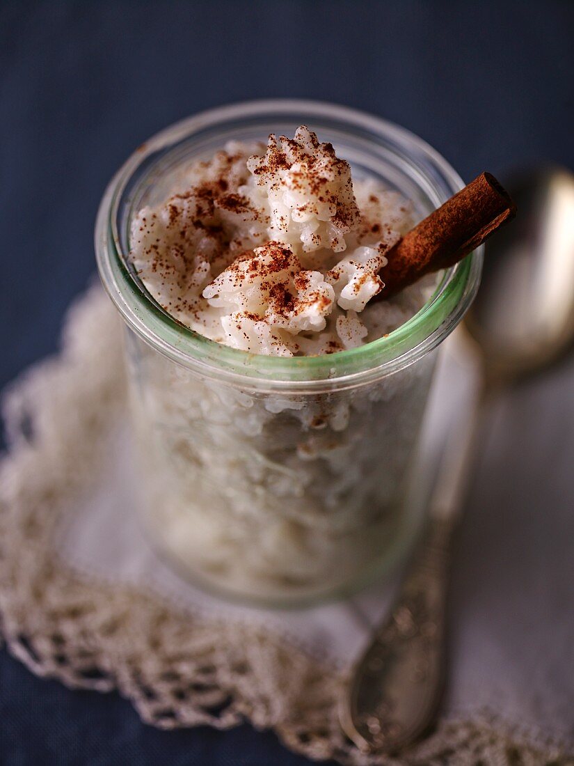 Rice pudding with cinnamon