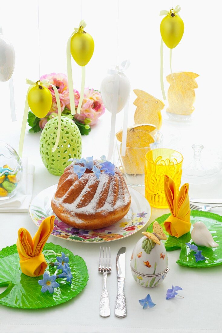 Babka (Easter cake, Poland) on an Easter table