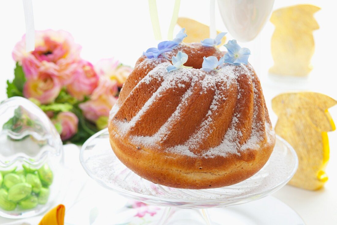 Babka (Easter cake, Poland) on an Easter table