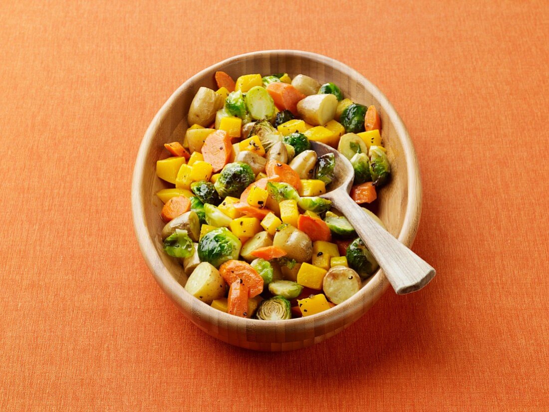 Roasted Vegetables in a Serving Bowl