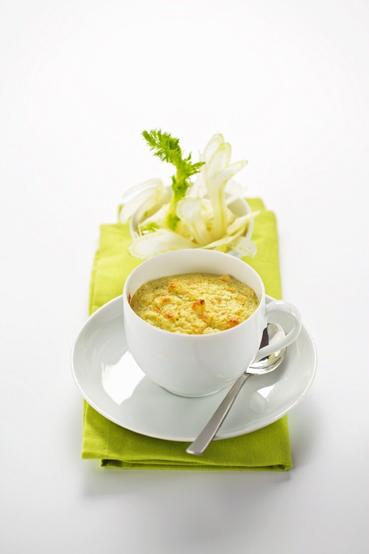Fennel soufflé in a cup