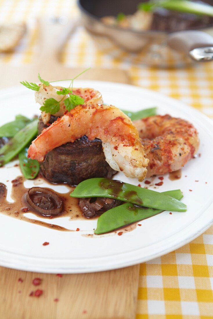 Surf n Turf (Steak mit Garnele)