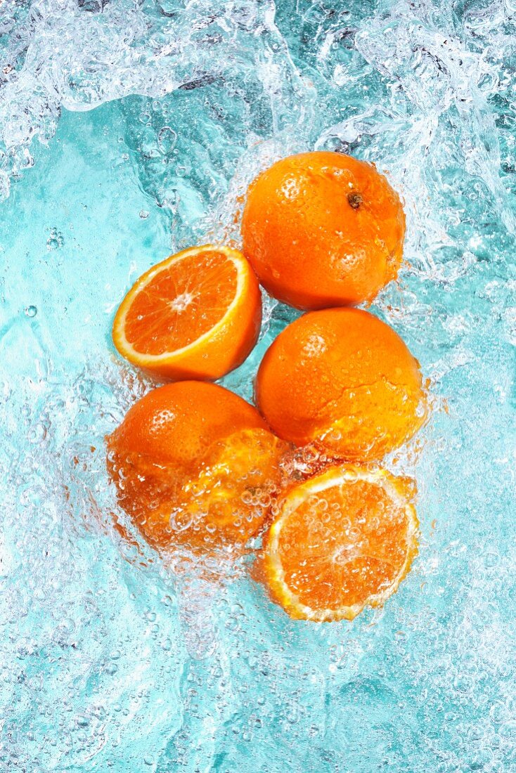 Oranges in water