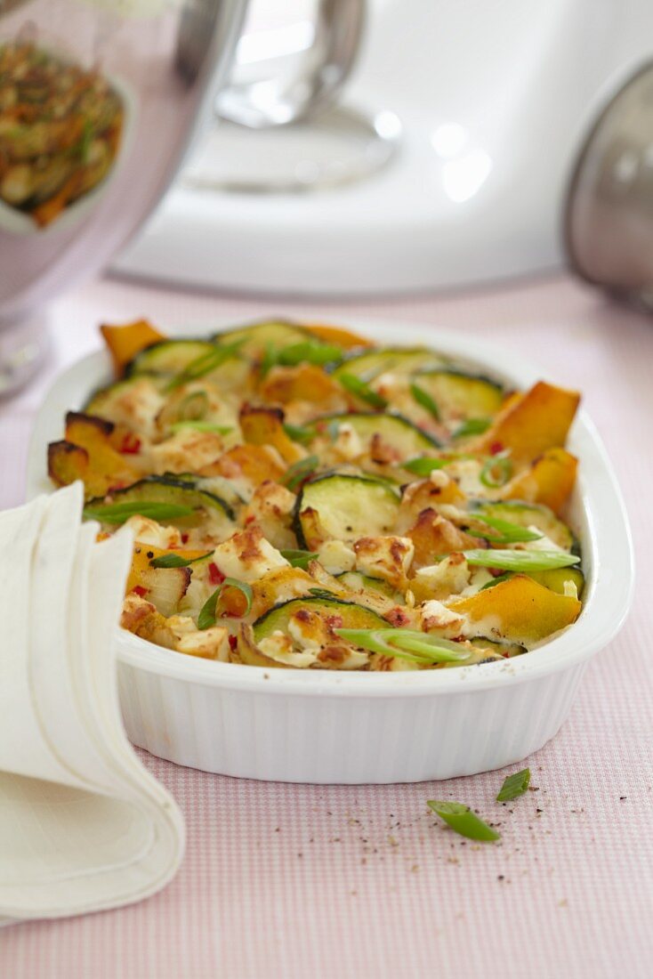 Pumpkin and courgette bake