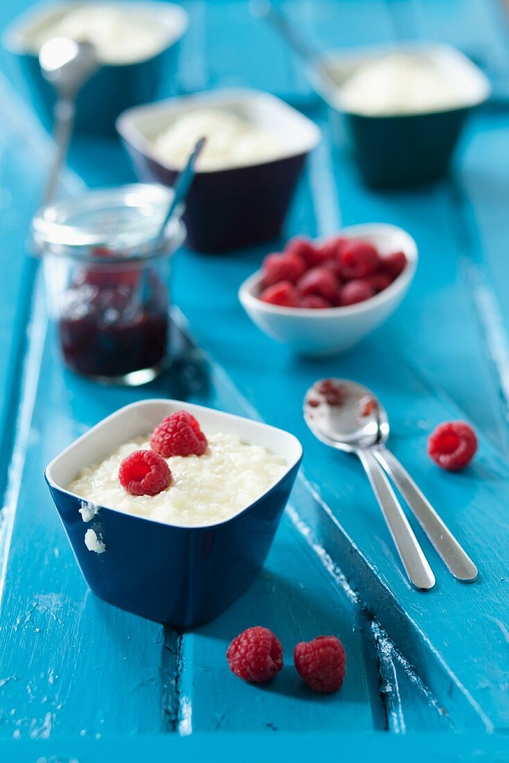Rice Pudding with Raspberries