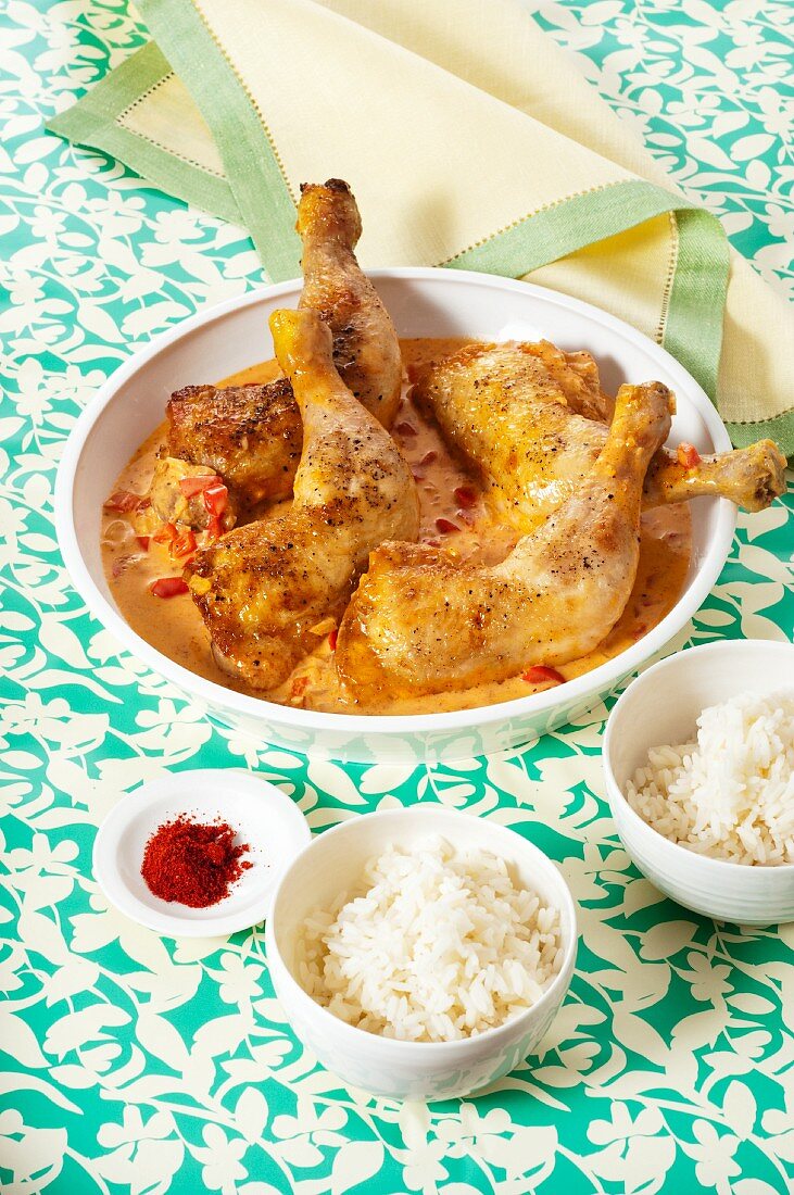 Paprika chicken with rice