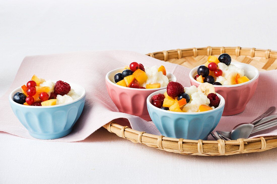 Rice pudding with fruit