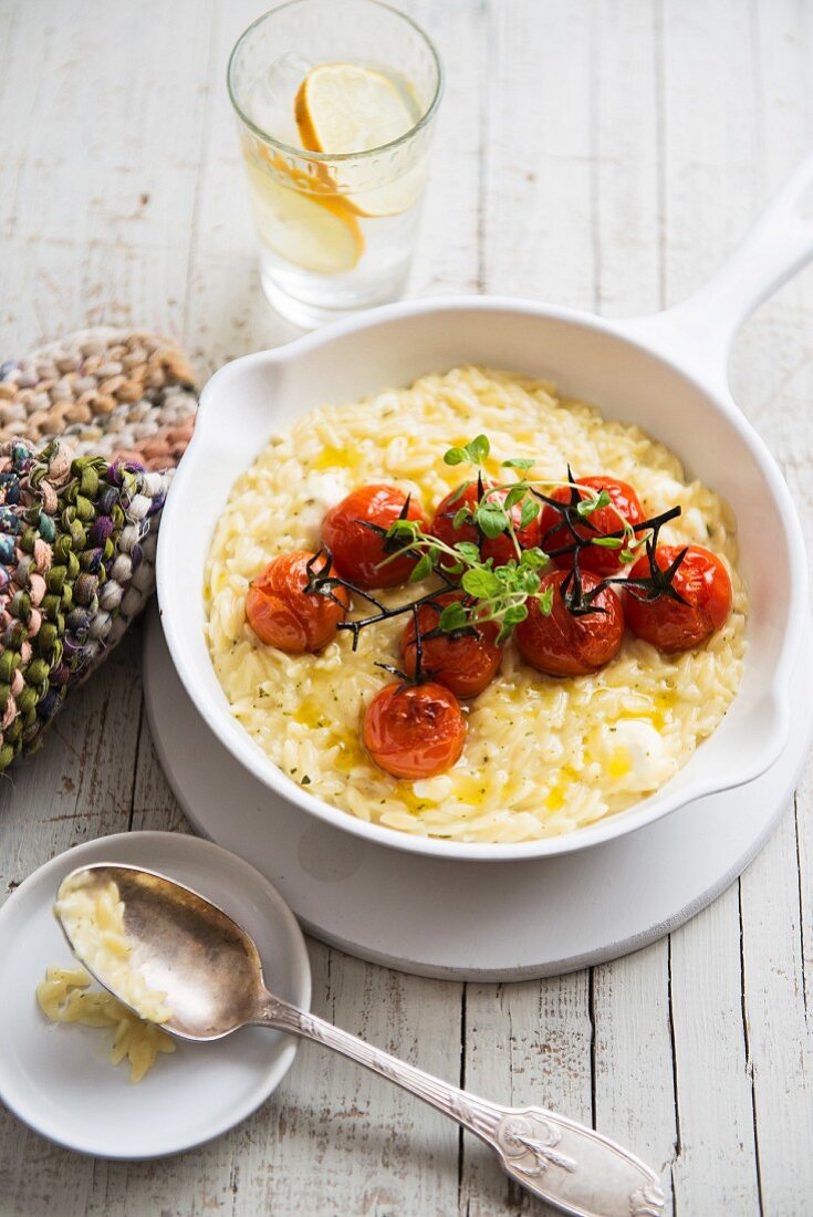 Risoni-Risotto mit Cocktailtomaten