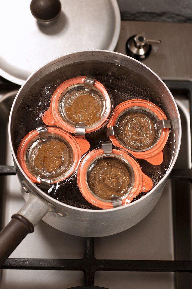 Preserves being boiled