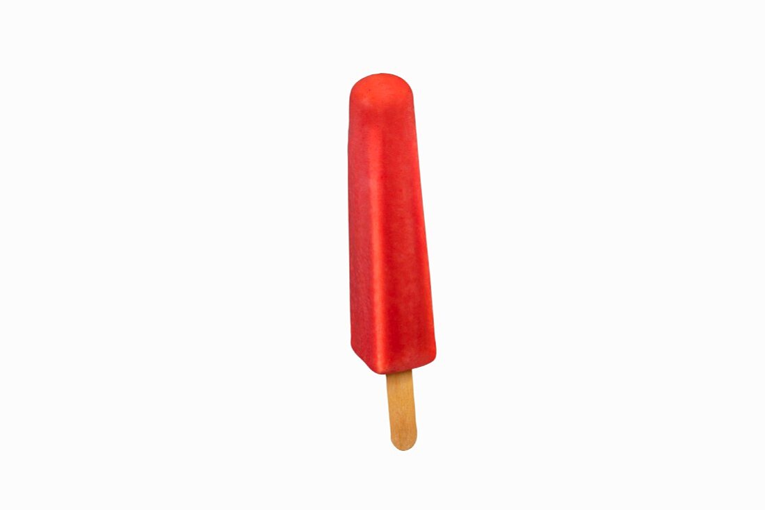 Red Popsicle on a White Background