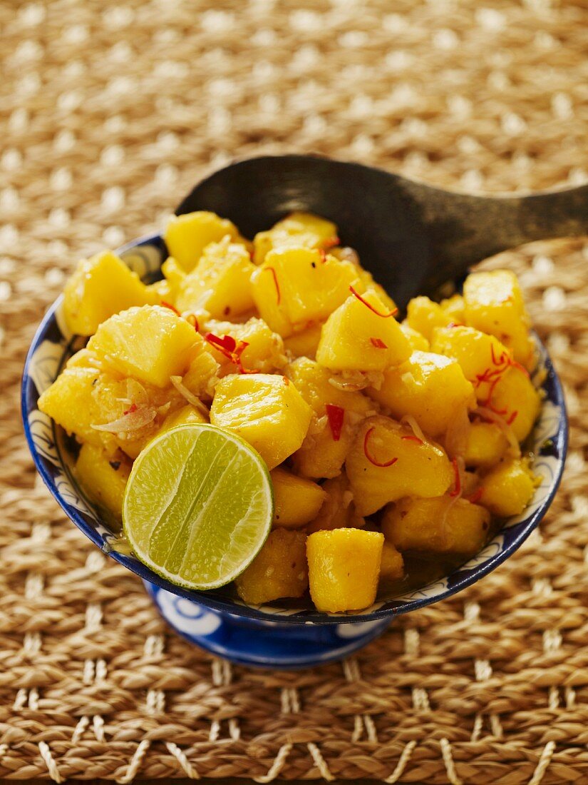 Pineapple relish with chilli and ginger