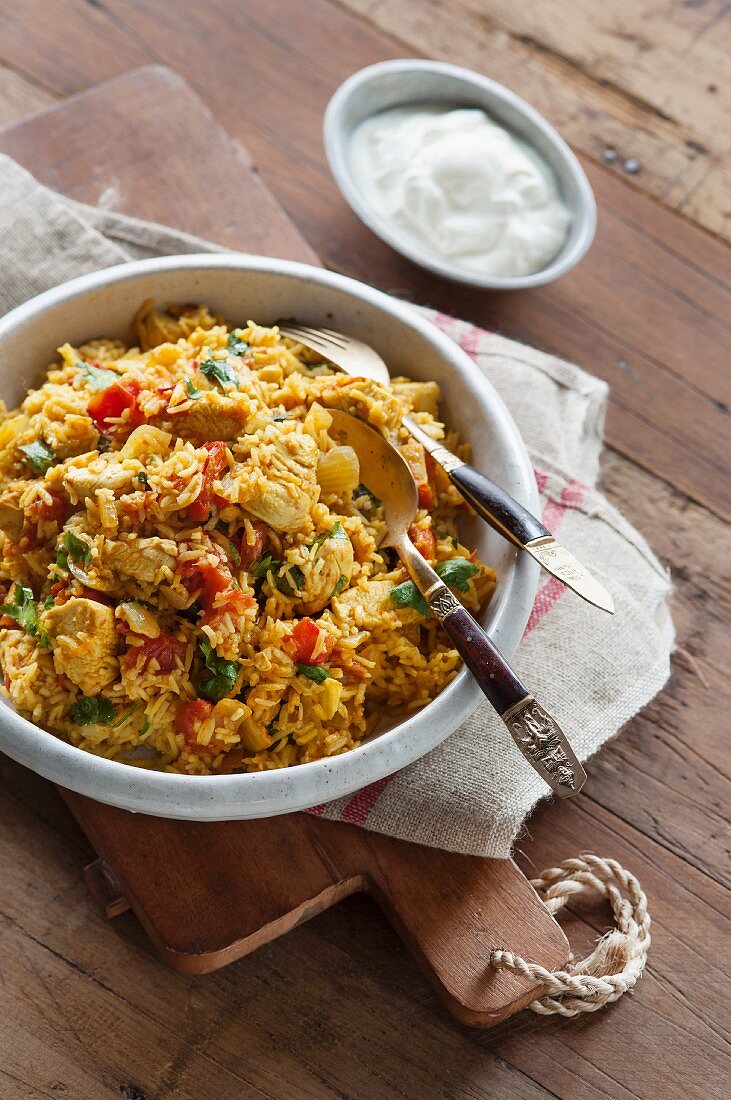 Biryani mit Huhn & Gemüse (Indien)