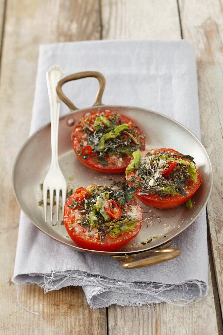 Gebackene Tomaten mit Kräuter