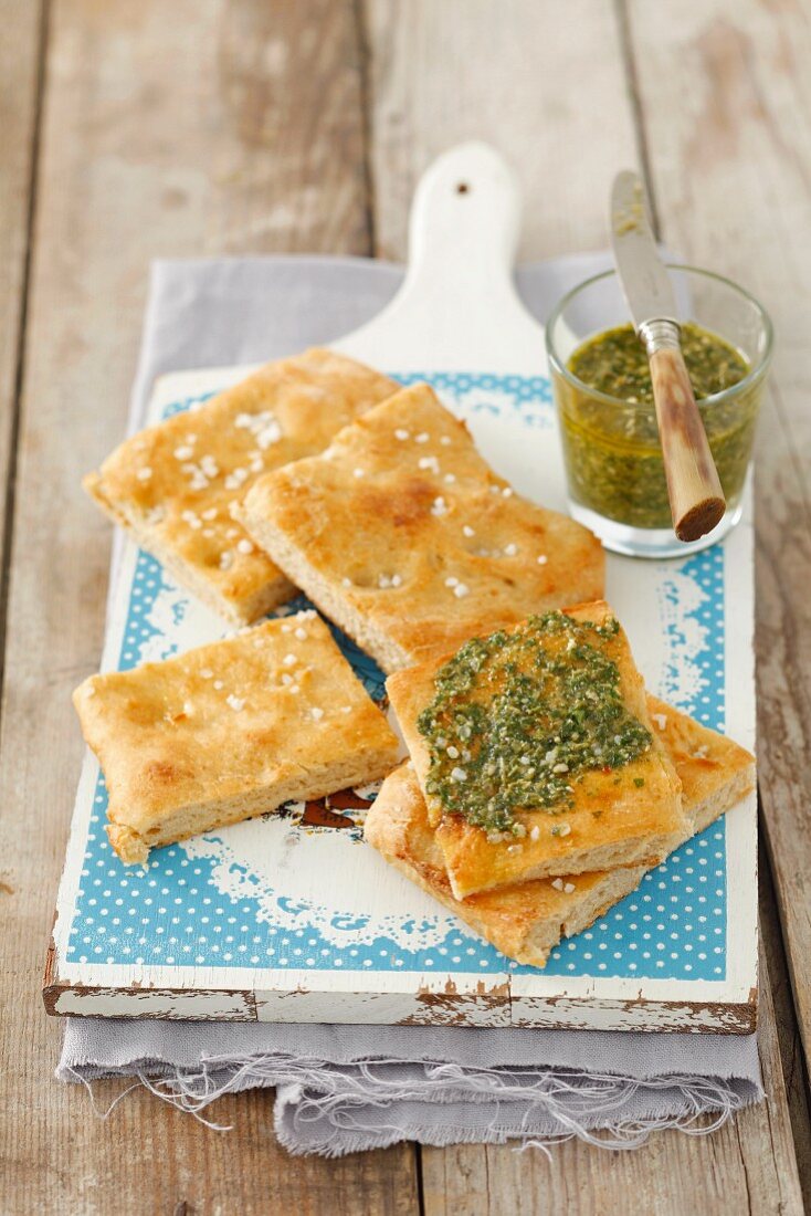 Pesto Focaccia Bread