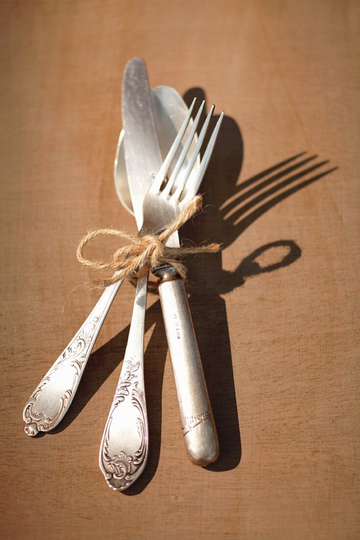 Old spoon, knife and fork