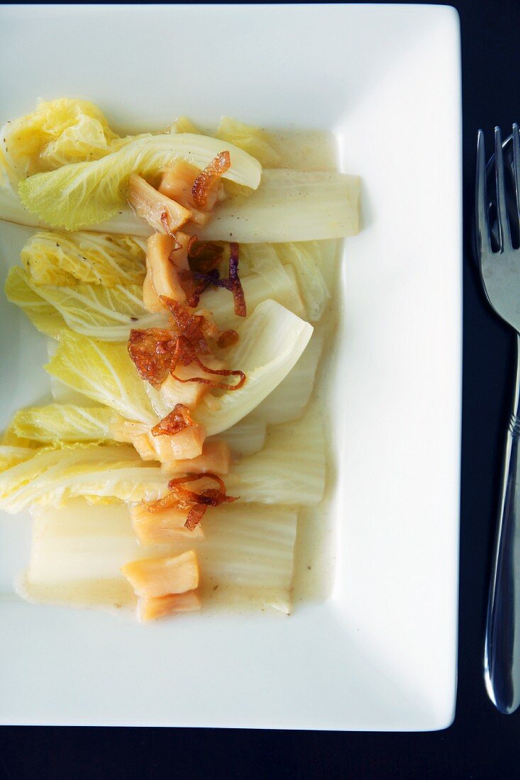 Steamed Chinese cabbage with scallops