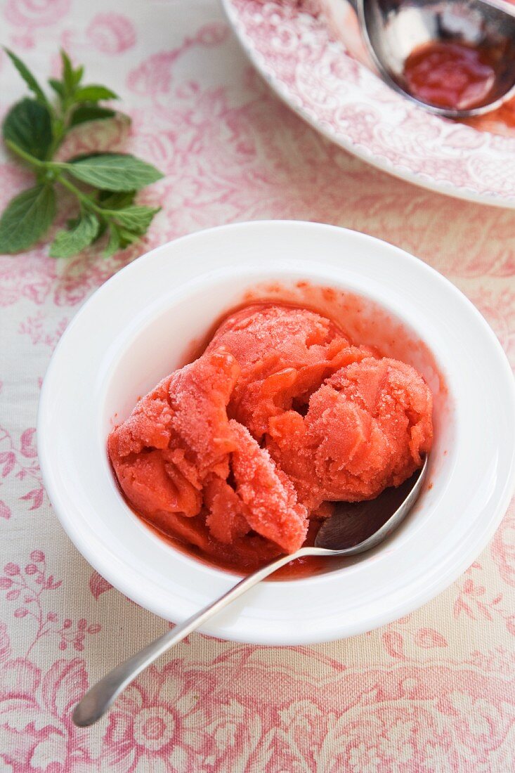 Strawberry sorbet