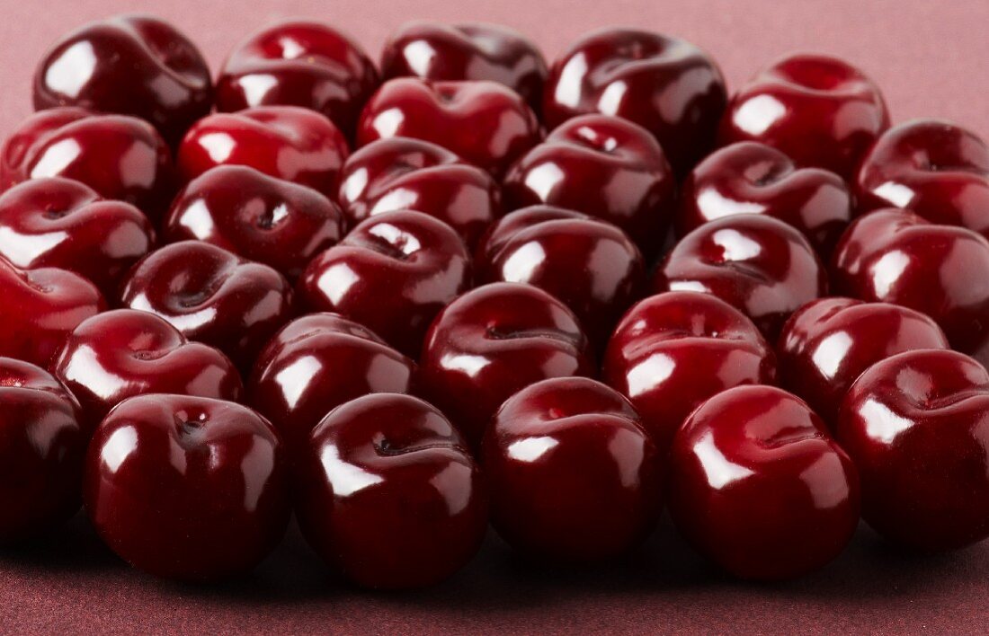 Shiny red cherries