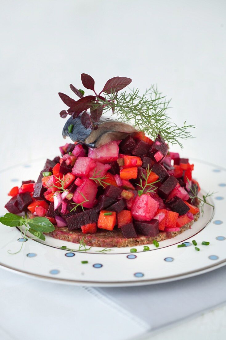 Beet Salad with Fish