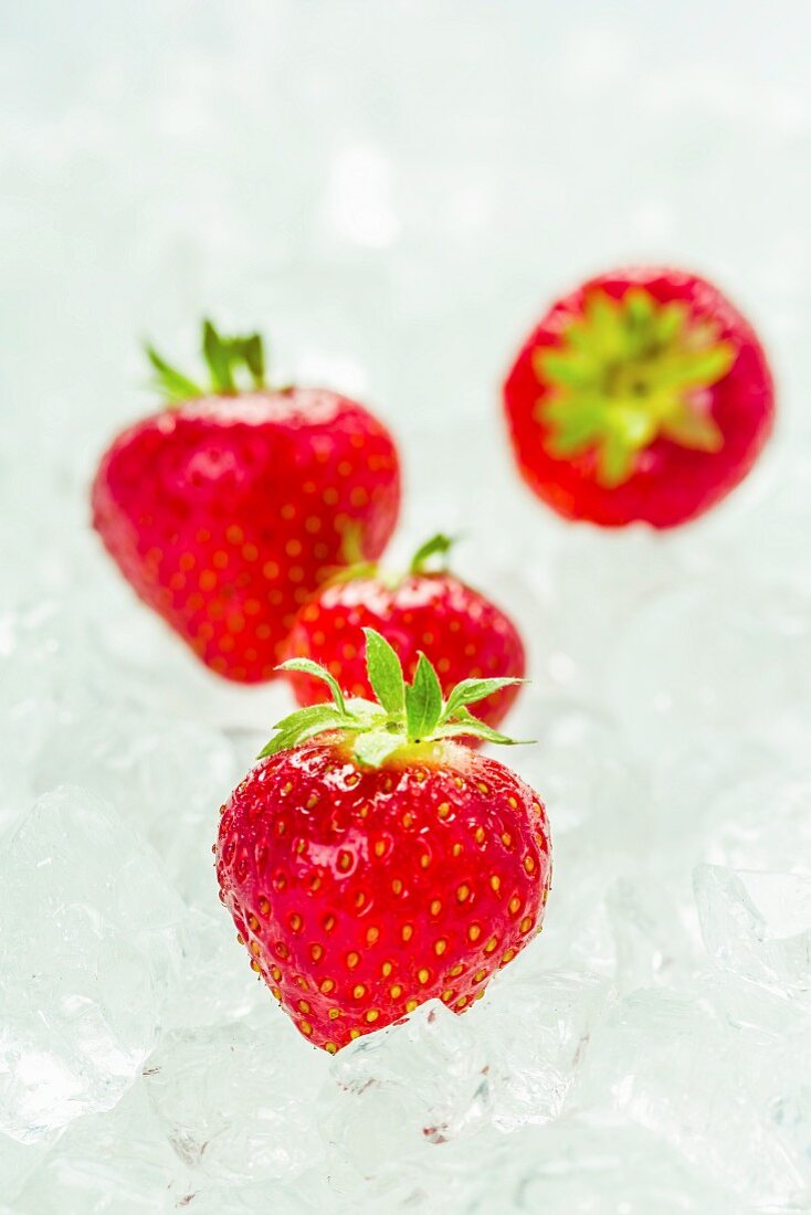 Strawberries on ice