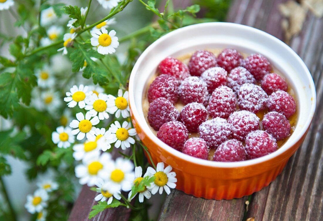 Soufflé with raspberries