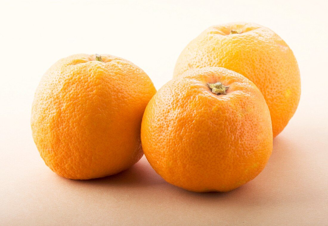 Three mandarin oranges