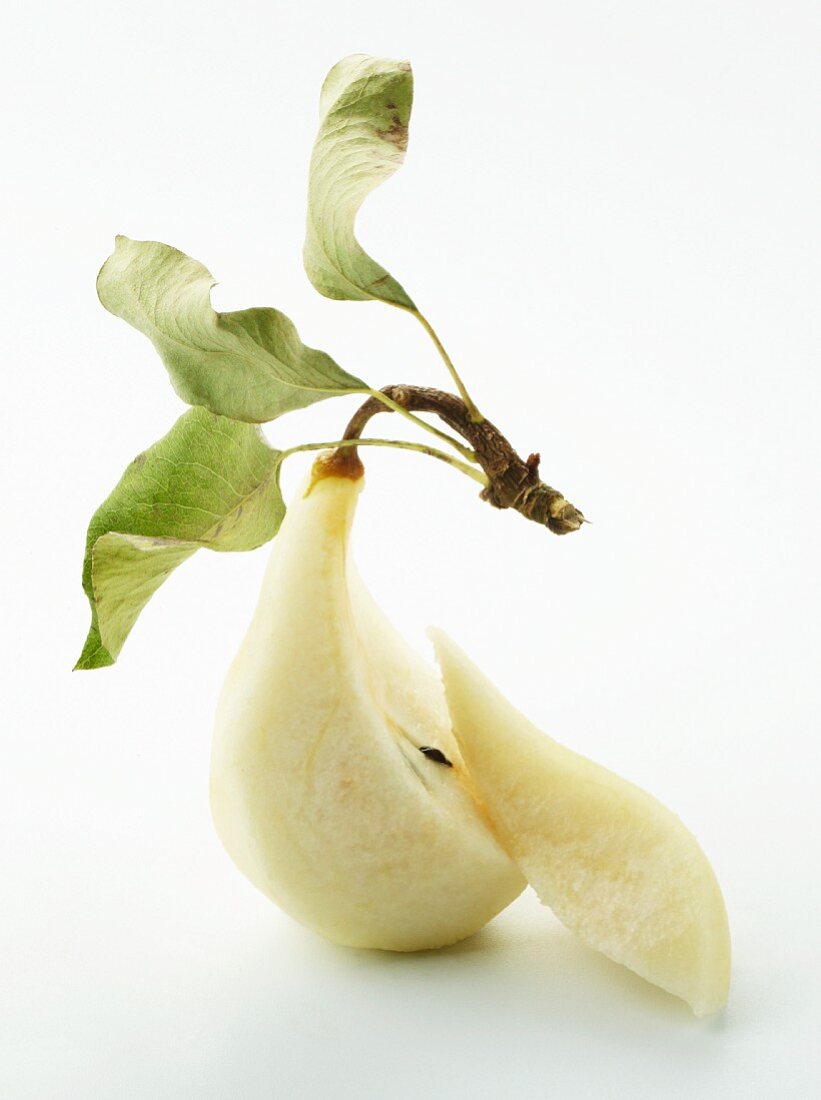 A peeled pear