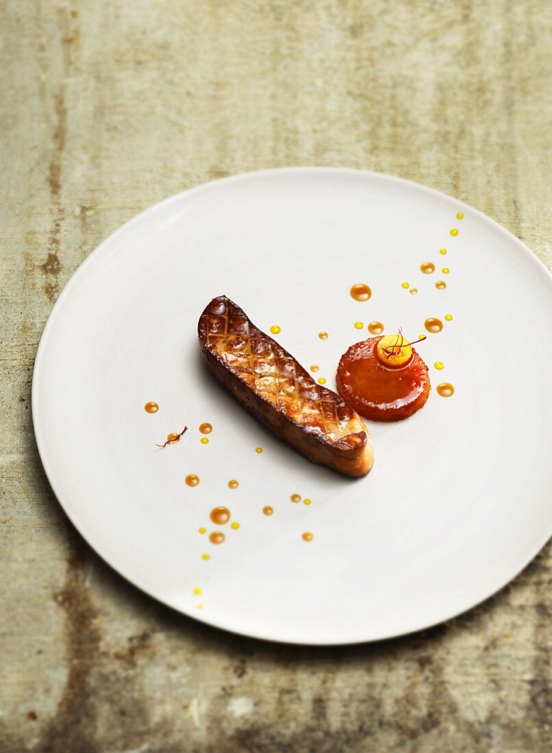 Foie gras with quince and saffron