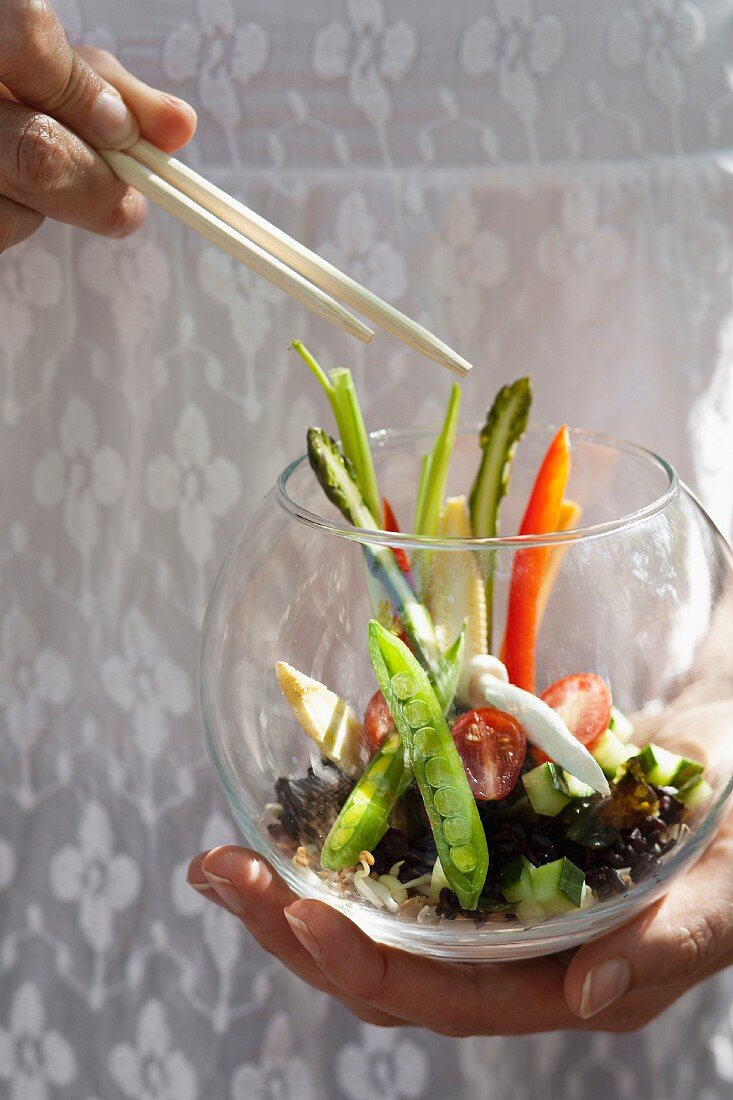 Vegetarian sushi salad