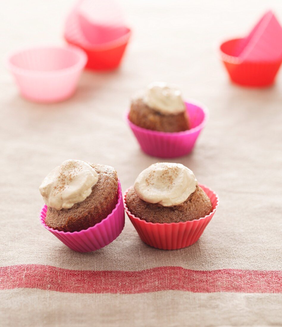 Cupcakes topped with coffee icing