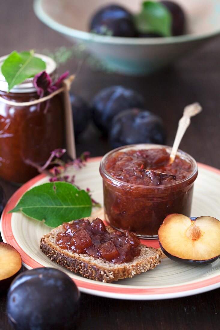 Plum Jam on Multi-Grain Toast