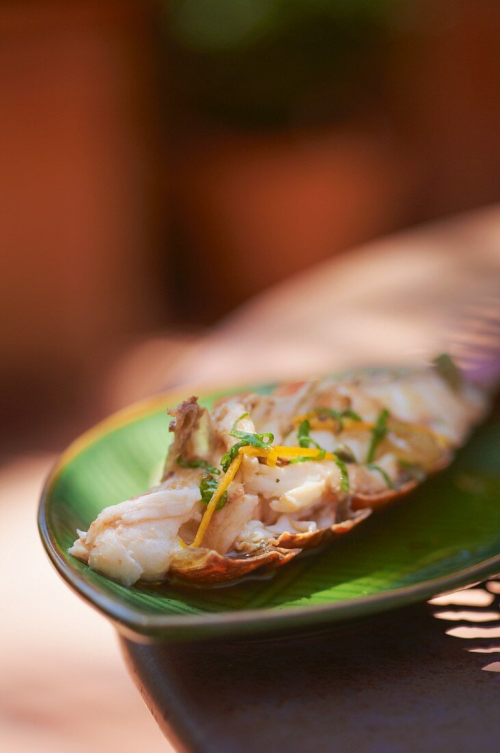 Grilled langoustine (close-up)