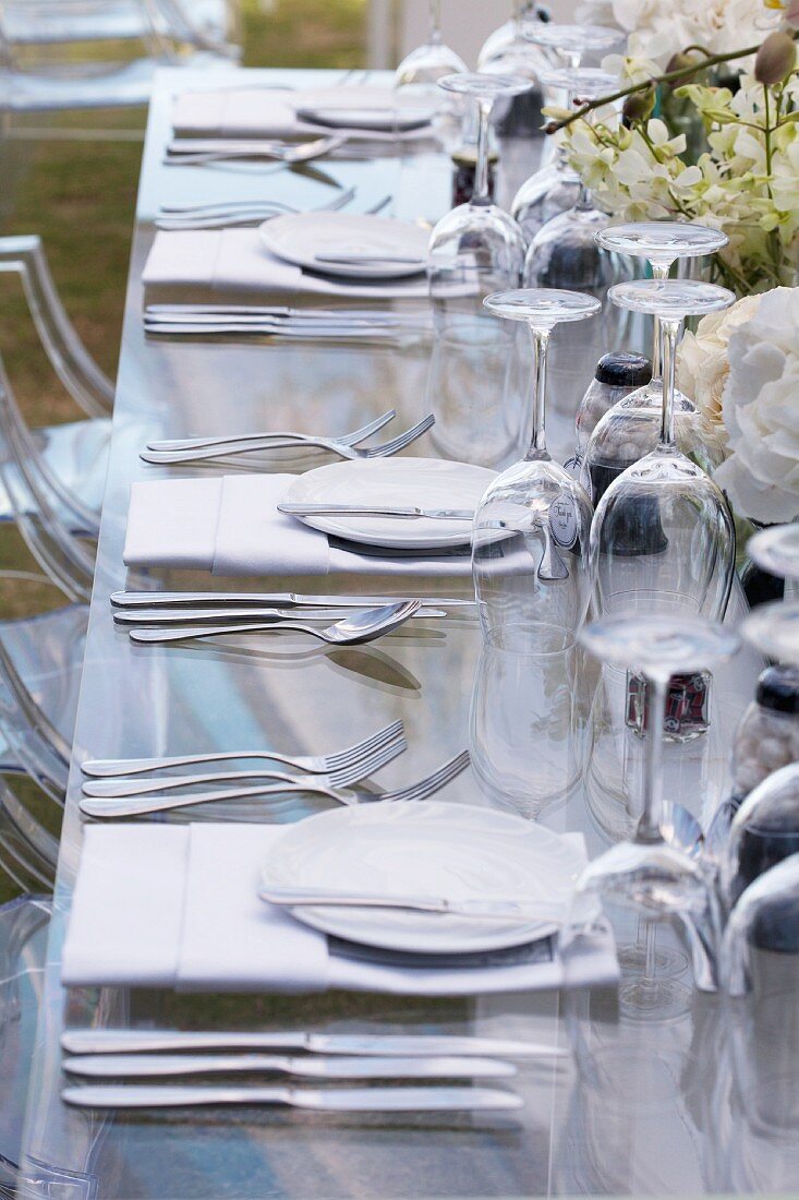 A table laid for a celebration (section)