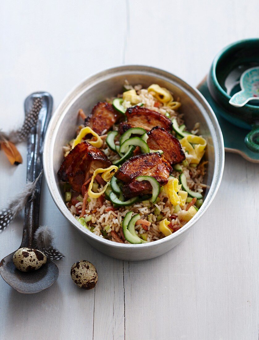 Fried rice with pork belly
